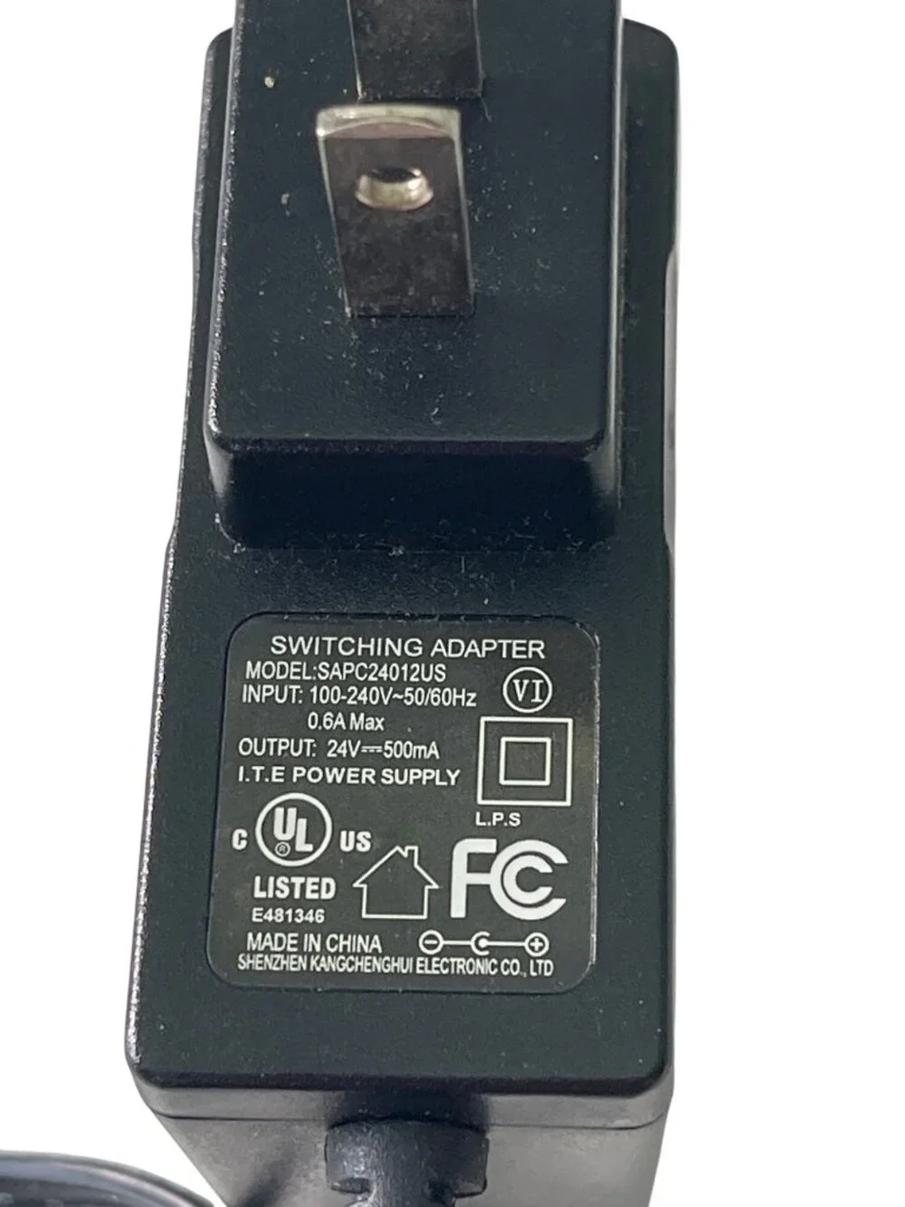 Switching Adapter SAPC24012US 24V 500mA Power Supply Black 60-Inch Cable 20d